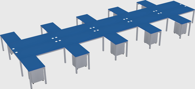 Shared l-shaped desk