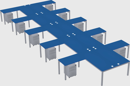 Shared l-shaped desk