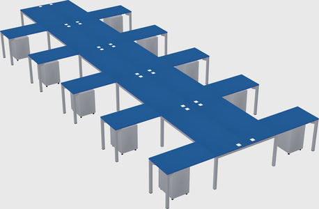 Shared l-shaped desk
