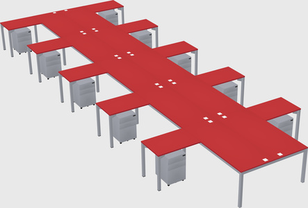 Shared l-shaped desk