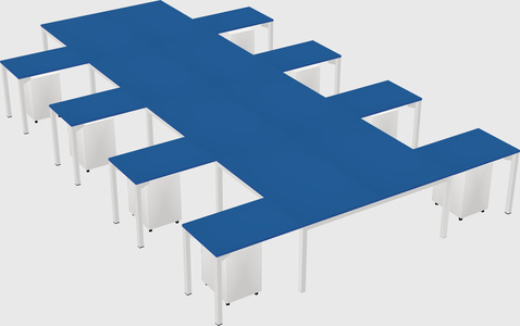 Shared l-shaped desk