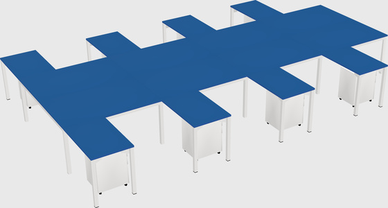 Shared l-shaped desk