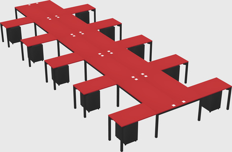 Shared l-shaped desk