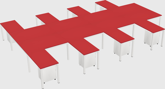 Shared l-shaped desk