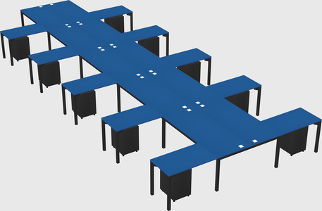 Shared l-shaped desk