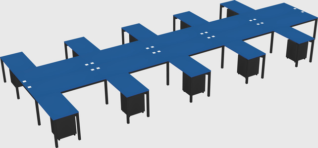 Shared l-shaped desk