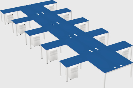 Shared l-shaped desk