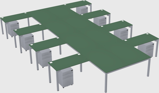 Shared l-shaped desk