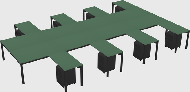 Shared l-shaped desk