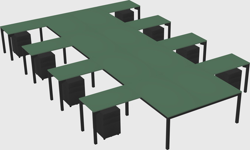 Shared l-shaped desk