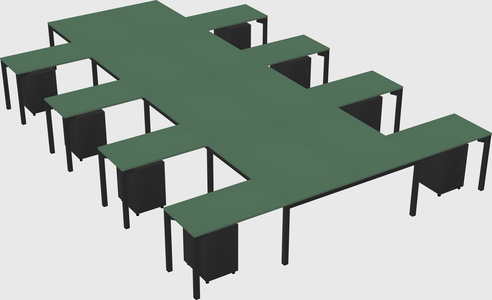 Shared l-shaped desk