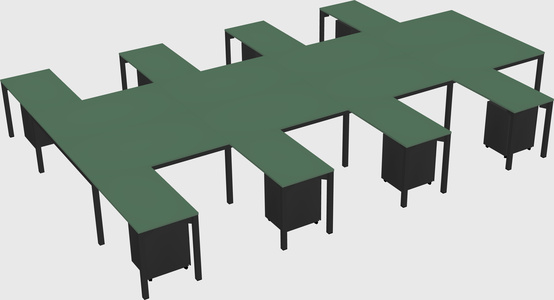 Shared l-shaped desk