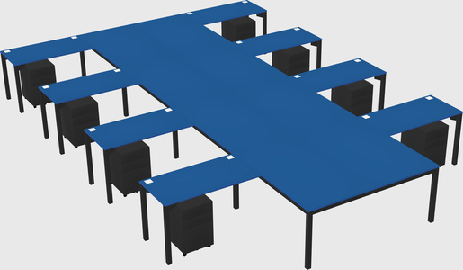 Shared l-shaped desk