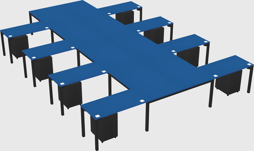 Shared l-shaped desk