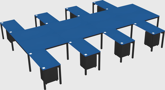 Shared l-shaped desk