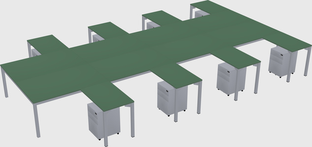 Shared l-shaped desk