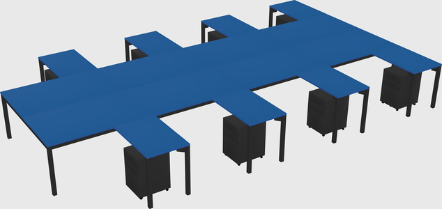 Shared l-shaped desk