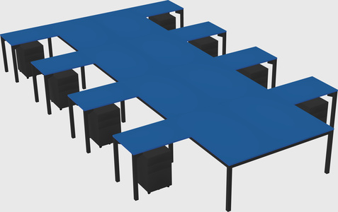 Shared l-shaped desk