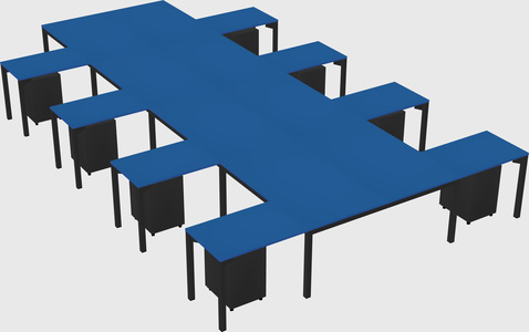 Shared l-shaped desk