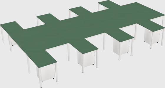 Shared l-shaped desk
