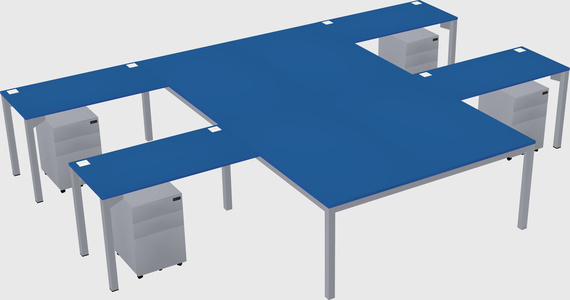 Shared l-shaped desk