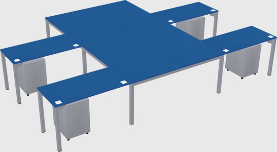 Shared l-shaped desk