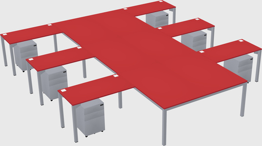 Shared l-shaped desk