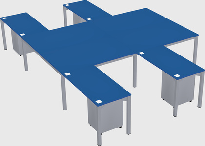 Shared l-shaped desk