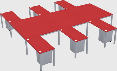 Shared l-shaped desk