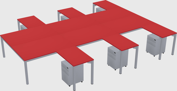 Shared l-shaped desk