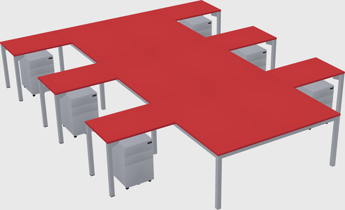 Shared l-shaped desk