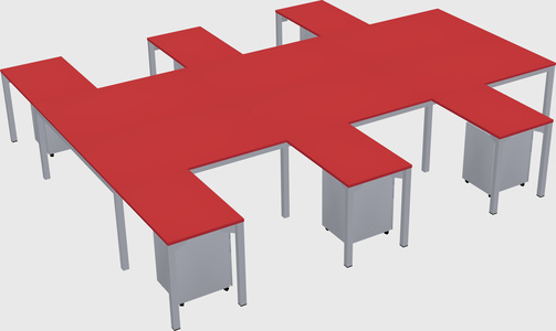 Shared l-shaped desk
