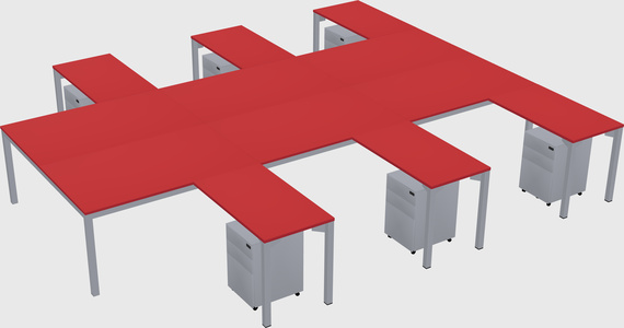 Shared l-shaped desk