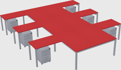Shared l-shaped desk