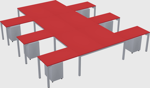Shared l-shaped desk
