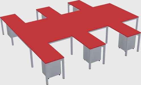 Shared l-shaped desk