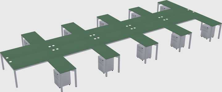 Shared l-shaped desk