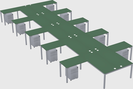 Shared l-shaped desk