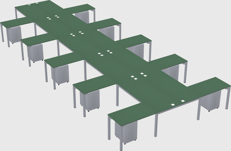 Shared l-shaped desk