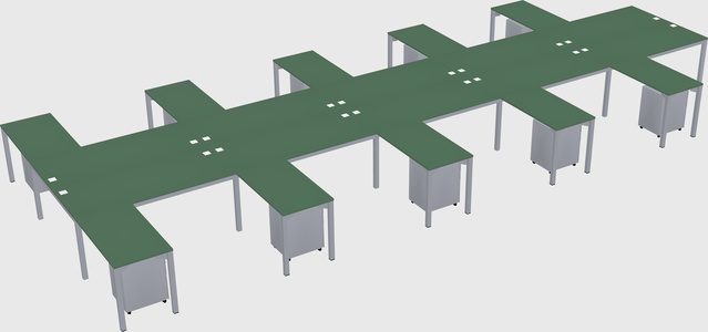 Shared l-shaped desk