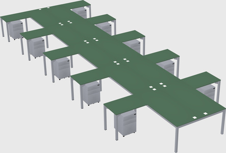 Shared l-shaped desk