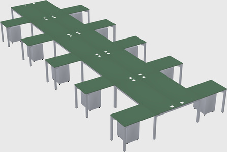 Shared l-shaped desk