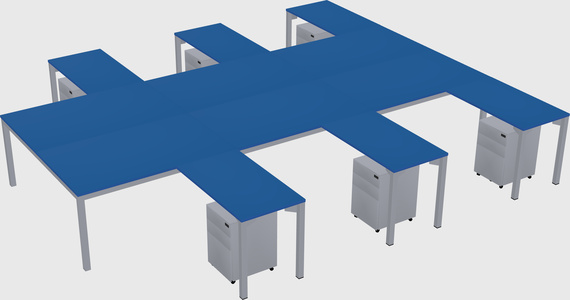 Shared l-shaped desk
