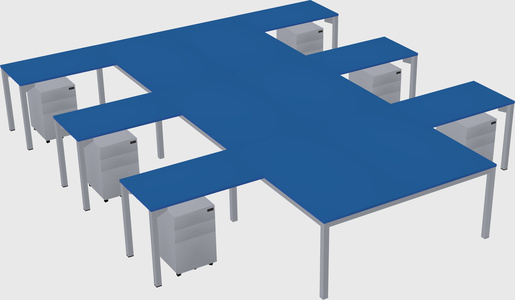 Shared l-shaped desk