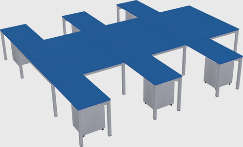 Shared l-shaped desk