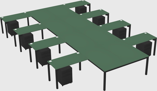 Shared l-shaped desk
