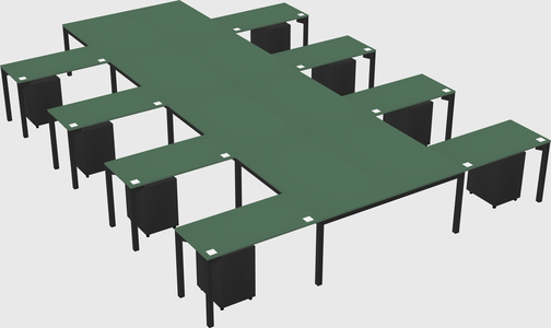 Shared l-shaped desk