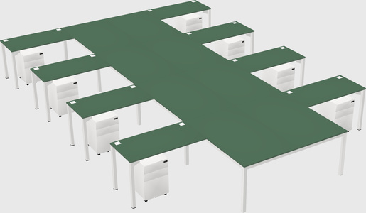 Shared l-shaped desk