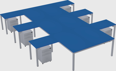 Shared l-shaped desk