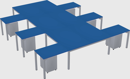 Shared l-shaped desk